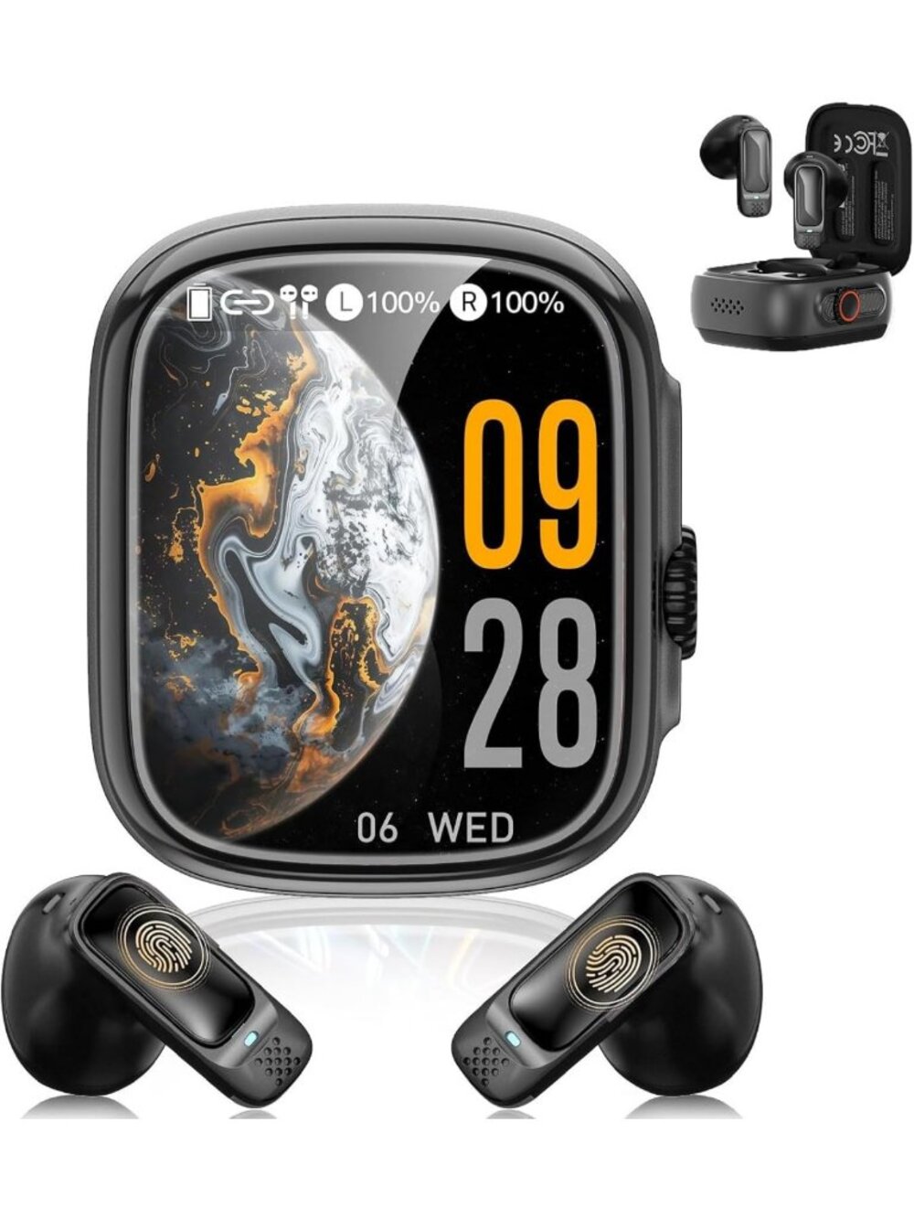 2026 Wireless Earbuds with AI Translation, Touch Screen Case, 60hrs Playtime